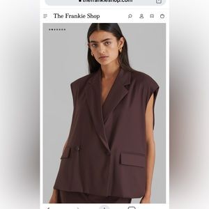 BRENNA BELTED BLAZER VEST - BURGUNDY M / L